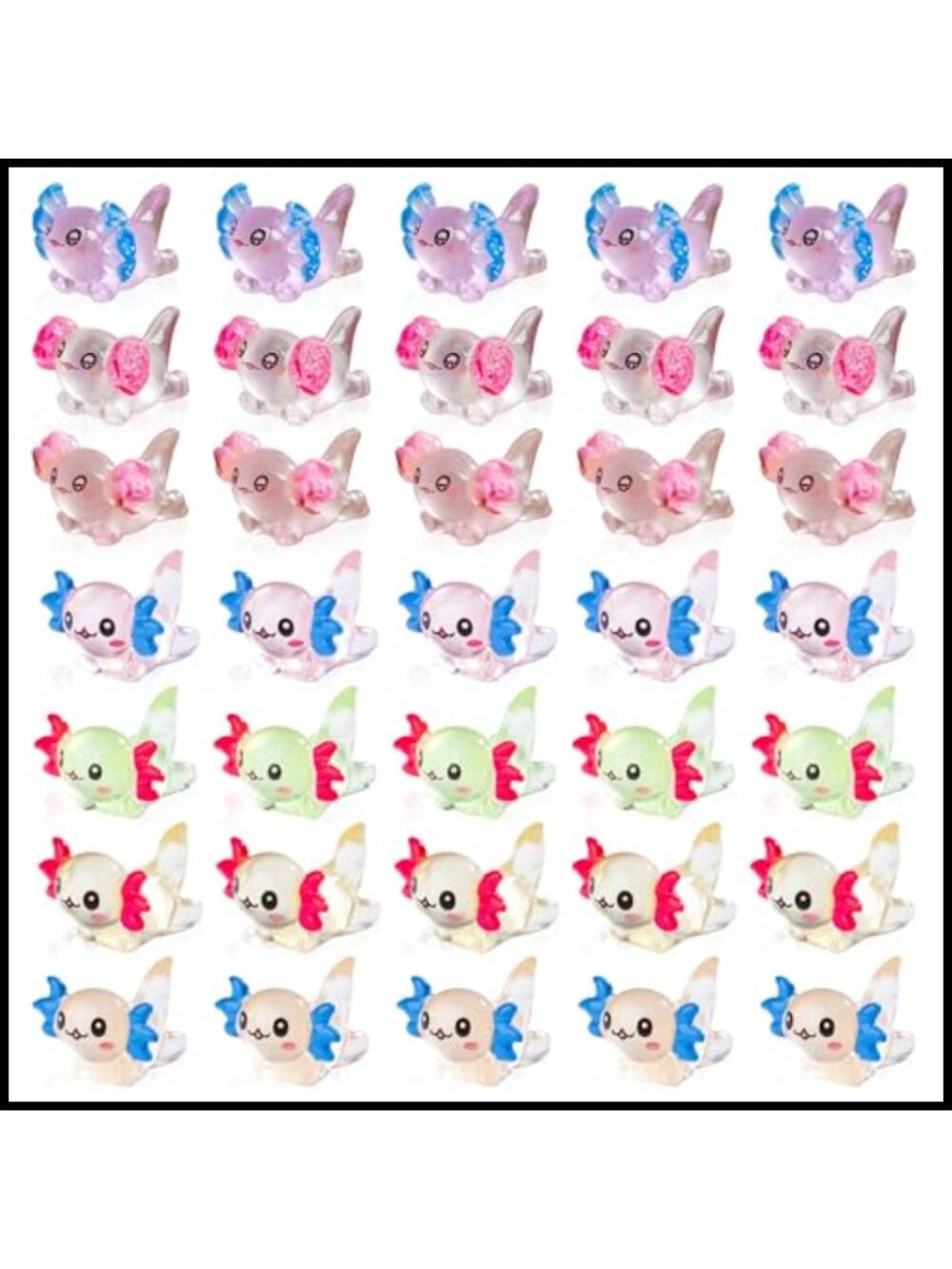 35pc Mini Resin Axolotl Figures DIY Crafts Dollhouse Aquarium Decor